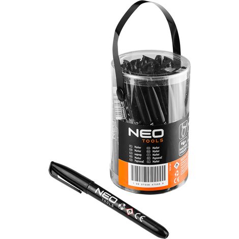 Pennarello da costruzione, nero, permanente, impermeabile, a base d'olio, confezione da 30 pezzi. (1/5)