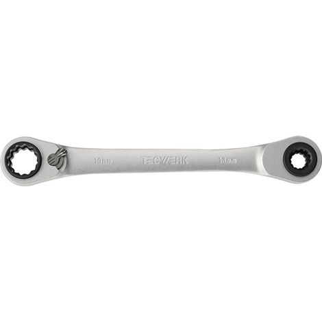 TECWERK Multifunktionsknarrenringschlüssel 4in1 10/13/17/19mm 12-KT.L.220mm Z.72 TECWERK