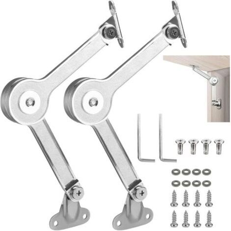 2 Pièces Ascenseur Réglable de Charnière de Support,Charniere Relevable,Armoire Meuble Ascenseur,pour Armoires,Dessus de Placard,Portes de Meubles,Angle D'ouverture: 75/90/110 Degré (1/5)