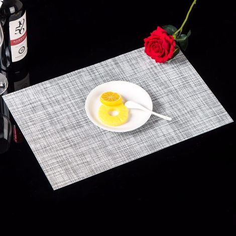 royaluxe - Ensemble de 6 pièces : sets de table, nappe et sous-verres en PVC tissé. Antidérapants, imperméables et résistants à la chaleur (45x30cm).Numéro 8 (1/5)