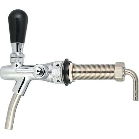 Robinet à bière tireuse chromé avec débit réglable tige longue filetage G5/8 pour fût de bière maison