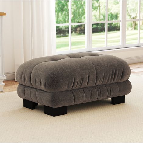 OKWISH Ottomane Paris braun aus Chenille, 112 x 68 x 52 cm (1/5)