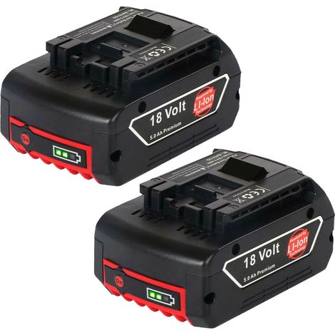 Powerwings – Batterie lithium 18V 5000mAh – 2x batteries de remplacement pour Bosch GDR, GDS, GKS, GSR – Compatible avec modèles BAT609, BAT610, BAT611 (1/4)