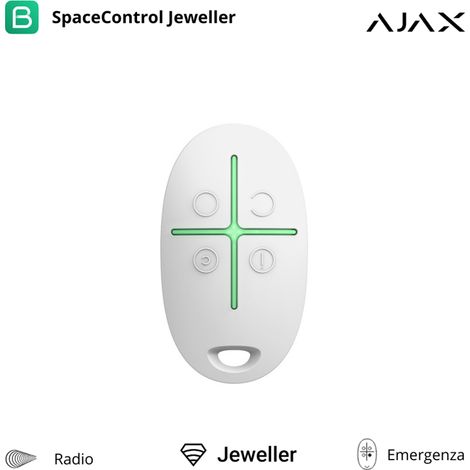 Weiße Zwei-Wege-Funkfernbedienung Ajax Spacecontrol 38166 AJSC SC