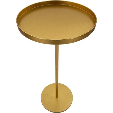 Table haute ronde en métal doré 51x100 cm Doha