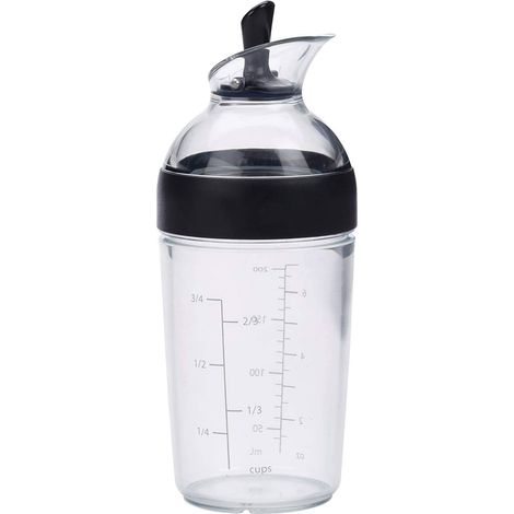 Bouteille d'assaisonnement manuel universel 240 ml de vinaigrette anti-éclaboussures (noir) (1/2)