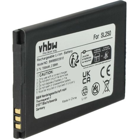 vhbw Akku kompatibel mit Bea-fon SL250 Handy Smartphone Senioren Telefon (700 mAh, 3,7 V, Li-Ion) (1/5)