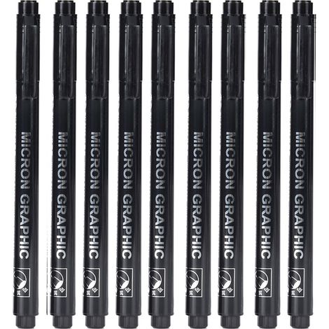 Lot de 9 stylos marqueurs à eau à pointe métallique étanches pour dessin d'animation, outil de traçage précis modèle 8050-9. (1/5)