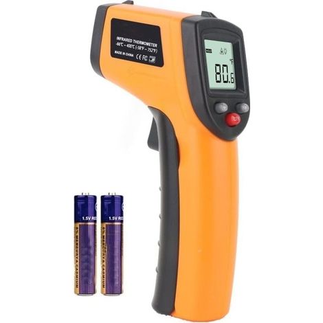 Thermomtre Infrarouge, Sans Contact Laser Thermomtre Infrarouge de -50C 400C, Ecran LCD Rtroclair avec batterie (Pas pour l\'homme) (1/4)