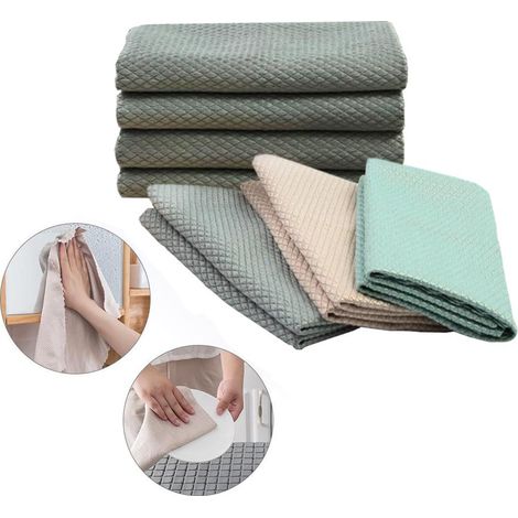 Chiffon Microfibre pour Vitres Sans Traces - Absorbante et Sans Peluches - Nettoyage Cuisine et Élimination de Graisse (1/5)