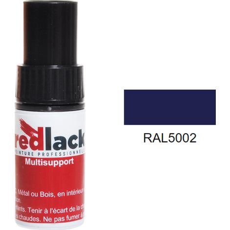 Retuschefläschchen mit Pinsel 9ml – RAL 5002 - Matt - Ultramarinblau - für verschiedene Oberflächen - Redlack