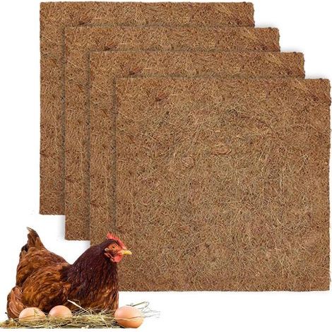 Tapis De Nidification pour Poules - 4 Tapis De Nid Reutilisables pour Poules Pondeuses - Accessoires D Habitat pour Volaille Climat Froid Elevage Enclos Interieur Exterieur Jardin