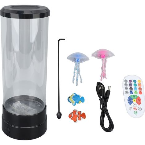 Lampe Méduse Multifonctionnelle Veilleuse LED Colorée avec Télécommande pour Décoration Intérieure Cadeau de Noël ou d'Anniversaire (1/5)