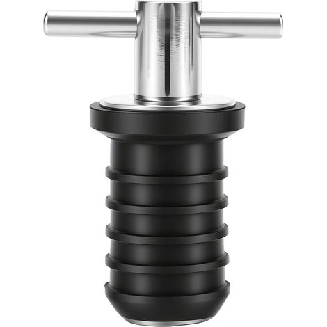 Bouchon de Vidange de Bateau Bouchon de Bateau en Caoutchouc de Dalot 3/4 Po Poignée en T Conception Ergonomique Joint étanche Réglable 17-20 Mm avec Caoutchouc en Acier
