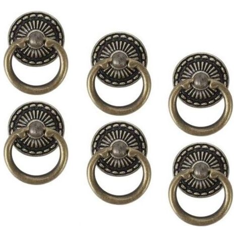 6 Pièces Poignée Meuble Vintage Boutons de Tiroir Vintage Porte de Placard Boutons, Commode Ancien Poignet Antique Rétro Tiroir Alliage de Zinc Bronze Poignee de Meuble Vintage pour Cui (1/5)