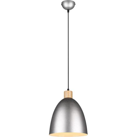 Lampada a Sospensione da Interno E27 in Metallo Nickel Anticato (1/2)