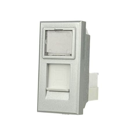 Presa Dati RJ45 CAT6 Silver Con Coperchio Compatibile Bticino Axolute (1/2)
