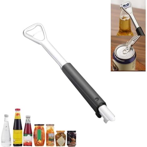 Ouvre-bocal réglable pour les mains faibles, ouvre-boîte multifonction réglable en acier inoxydable, poignée de couvercle en verre portable, décapsuleur (1 PCS) (1/5)