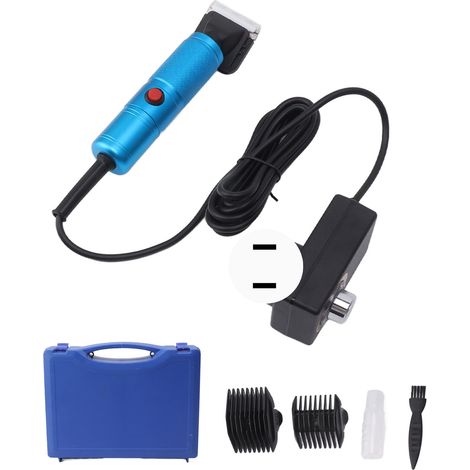 Tondeuse électrique rechargeable pour moutons, chiens et animaux avec tête de coupe, bleue, prise US 100‑240V (1/5)