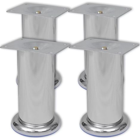 Set 4 gambe rotonde per sofa cromate 120 mm vidaXL