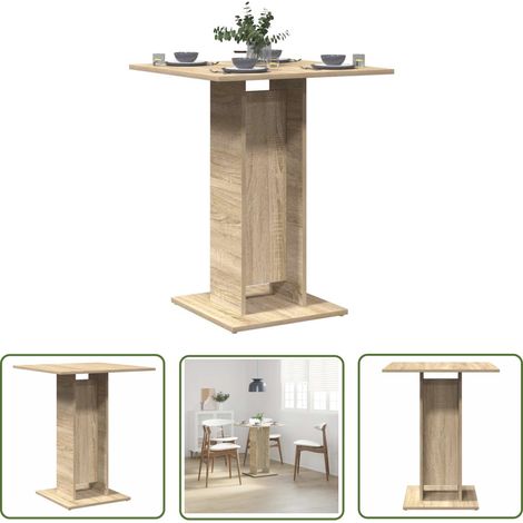 The Living Store Bistrotisch Sonoma-Eiche 60x60x75 cm Holzwerkstoff - Esstisch - Bistrotisch - Holzmöbel - Wohnzimmer Dekoration - Küchenmöbel (1/5)