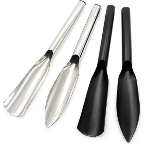 Lot de 4 pelles pointues pour planter des fleurs, ameublir la terre, déterrer des légumes sauvages et désherber pelle à ail en acier inoxydable pelle à herbes. (1/2)