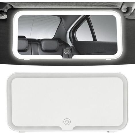 Miroir De Courtoisie Pour Pare-soleil De Voiture À LED Miroir De Maquillage Voiture Chargement USB Miroir De Maquillage De Voyage Avec 3 Modes D'éclairage Rétroviseur de Voiture de Voyage Portable