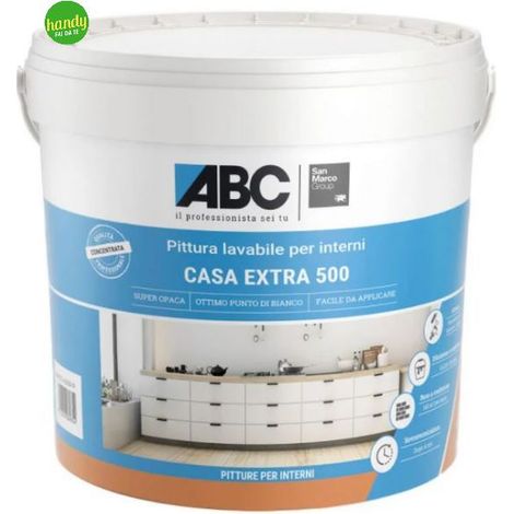 Casa extra 500 pittura lavabile traspirante per interni bianca lt 4 (1/2)