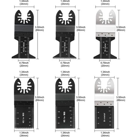 5 Lames Universelles Pour Outil Oscillant – Compatibles Black & Decker, Makita, Fein, Ridgid, Etc.