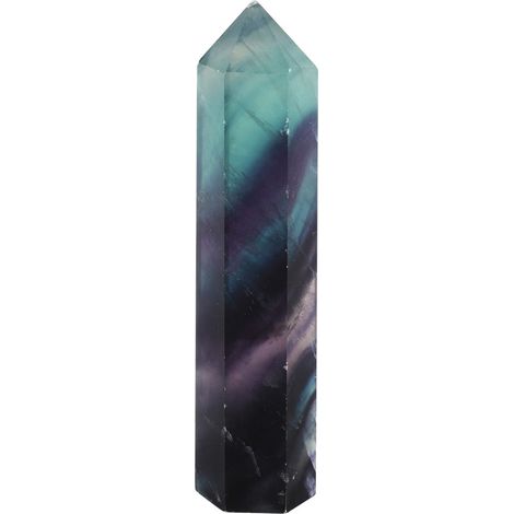 Baguette hexagonale en cristal de quartz fluorite naturel pour décoration (60-65 mm) (1/3)