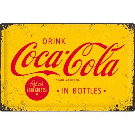 Plaque décorative en métal en relief 40 x 60 cm Coca Cola (1/2)