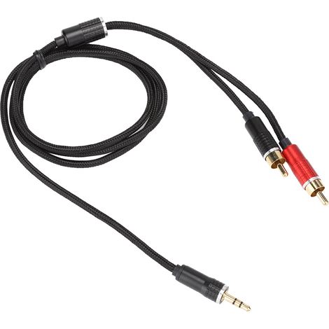 Câble Audio Vidéo 3.5mm vers 2 RCA 1m pour TV, Tablette, Amplificateur - ABS (1/5)
