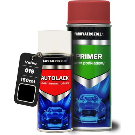Volvo 019 Black Stone Schwarzer Sprühlack 150 ml + Grundierung 400 ml (1/5)