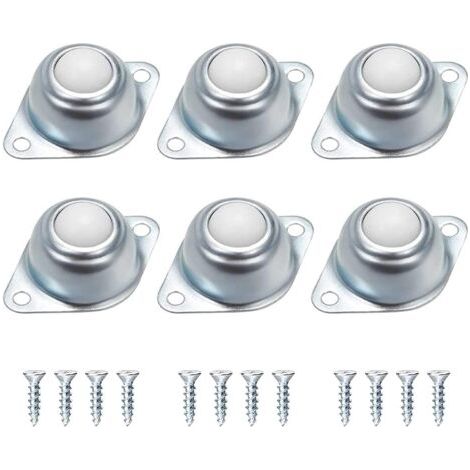 6 Pièces de Roulettes à Billes, Rouleaux de Meubles à Roulement de Transport, Rouleaux à Billes Plats, Billes de Roulement Faciles à Installer Faible Bruit, Avec 12 vis Assorties (1/5)