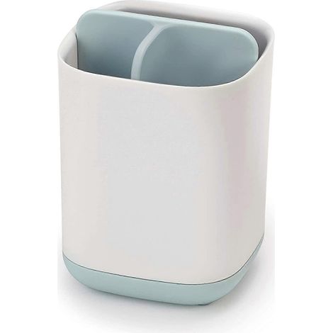 70500 Porte-brosses à dents de salle de bain facile à ranger, blanc/bleu, petit (1/5)