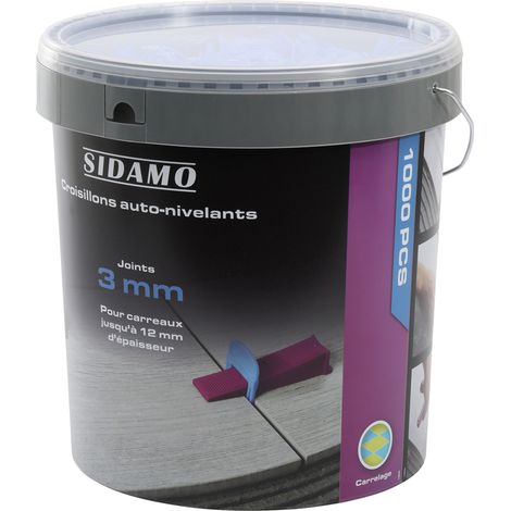 EIMER MIT 1000 SELBSTNIVELLIERENDEN KREUZSPROSSEN FUGEN 3 MM H: 3 A 12 MM SIDAMO - 11255304
