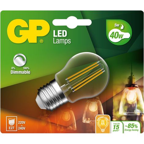 GP - LED Lamp Filament Mini Globe, E27, DIM, 5W (40W), 470lm