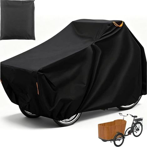 Housse de vélo, 220 x 100 x 110 cm, en Oxford 420D, imperméable, en bâche avec bandes réfléchissantes et protection UV, housse pour tricycle, housse de protection pour vélo cargo (1/5)
