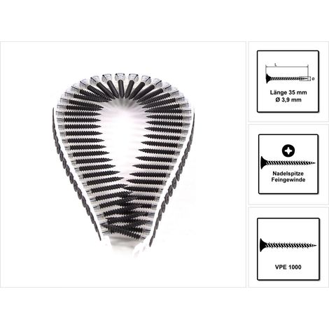 Spax Schnellbauschrauben 3.9 x 35 mm PH 2 Feingewinde 1000 Stück Schnellbauschrauben für Holzunterkonstruktion (1/5)