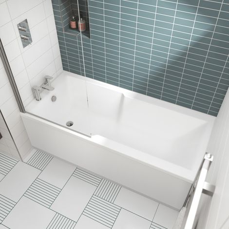 Nuie Square 1700mm x 750mm Straight Shower Bath - NBA710 (1/6)
