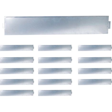 Relaxdays bordura flessibile prato/aiuole, 15 pz, H×L: 18×100 cm, acciaio zincato, argento
