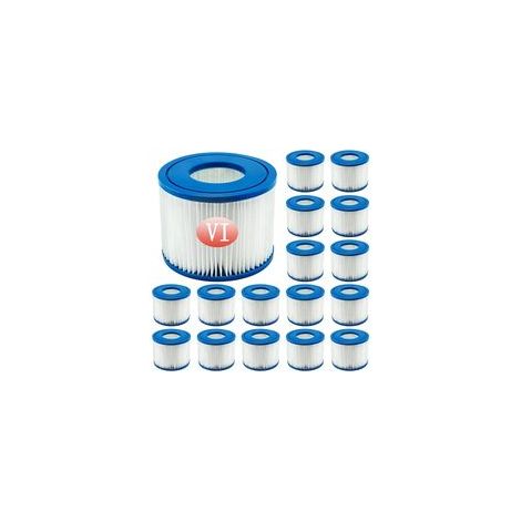 Filtre VI Cartouche pour Bestway Spa, Cartouches Filtrantes Rechange pour Miami Vegas Monaco BW58323, pour Bestway 58239 (16 pièces) (1/5)