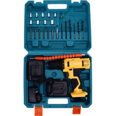 Perceuse sans fil rechargeable 18V avec tournevis réglable, kit ensemble prise UE 100-240V AC (1/5)