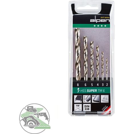 Alpen Bohrer-Kassette HSS Super TM6 6tlg. Ø 2 3 4 5 6 8 mm 110806100 (1/2)