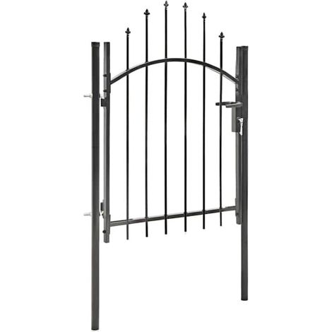 Portail de jardin vidaXL en acier Woerden 1x1 m Noir (1/5)