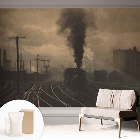 Papier peint intissé décoratif pour salon chambre et cuisine Facile à poser avec colle Paysage industriel 312x219 cm (1/5)