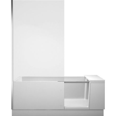 DOCCIA E BAGNO vasca 170x75 Anta in vetro bianco angolo sinistro
