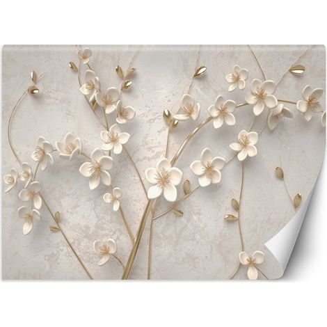 Papier peint fleurs sur les branches - 250 x 175 cm (1/4)