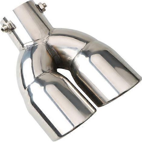 1 tuyau d'échappement, embout d'échappement double rond, embouts de silencieux en acier inoxydable pour modification de véhicule (1/5)