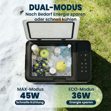 Compresseur glacière 30L -20°C à 20°C, glacière électrique avec contrôle APP, lumières LED, port USB, protection batterie (1/5)